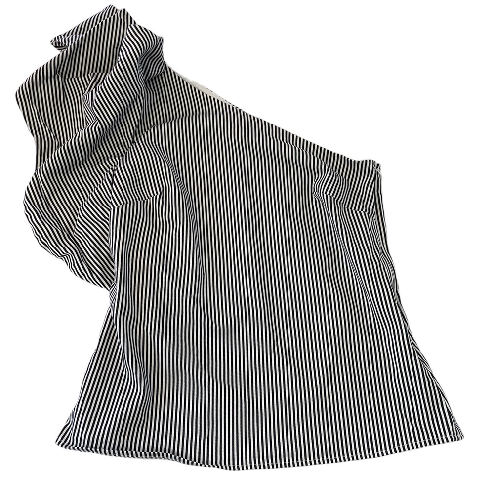 Banna Republic One Shoulder Ruffle Detail Stripped Top Size 0
